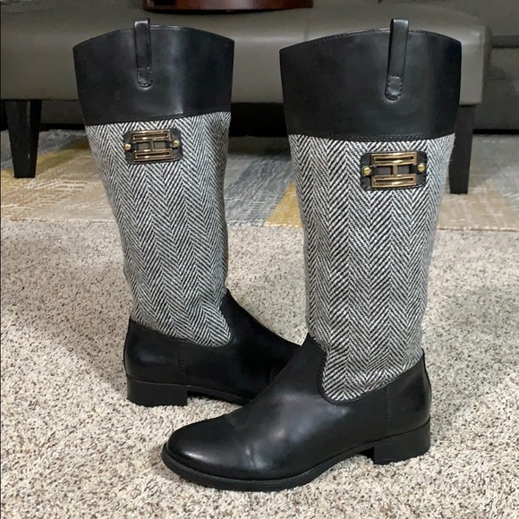 tommy hilfiger buckle high boot stretch